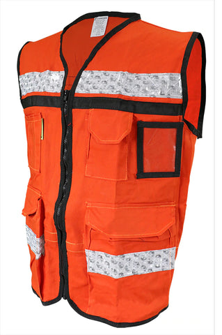 Chaleco Brigadista Jyrsa Sr-2030 Mediano 100% Algodón Naranja