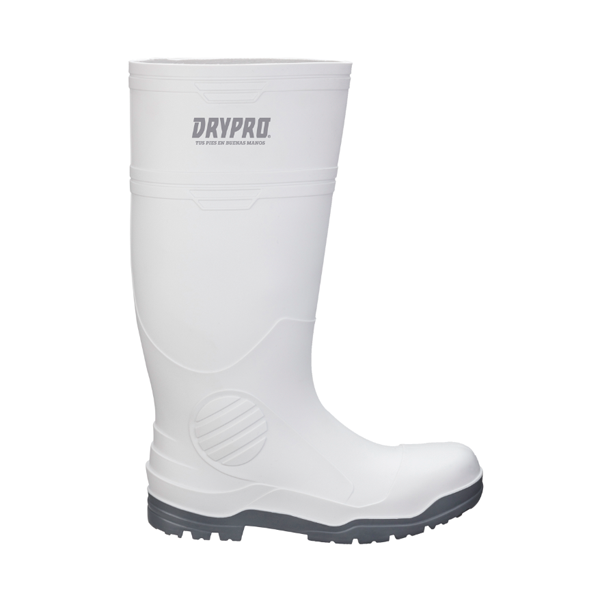 Bota Industrial Drypro Dp250 Blanca Suela Gris Sin Casco