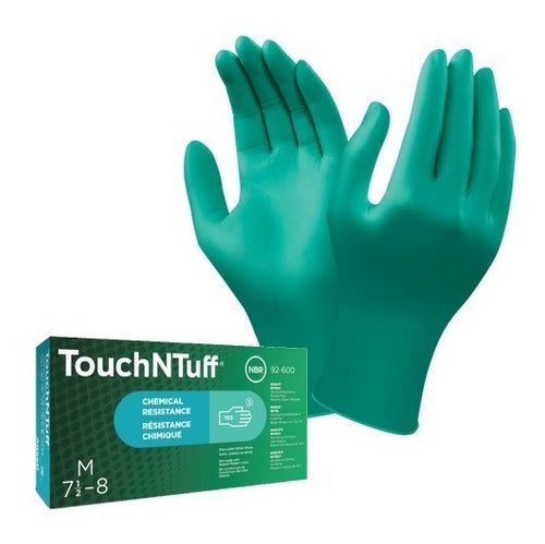 Touchntuff 92-575 Guantes desechables de nitrilo en polvo, dedos